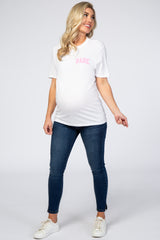 White "Babe" Graphic Maternity Tee