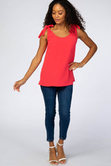 Coral Knot Accent Sleeveless Top