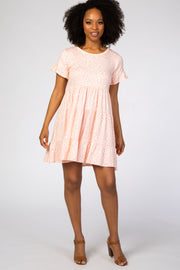 Light Pink Animal Print Tiered Dress