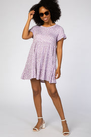 Lavender Animal Print Tiered Dress