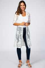 White Lace Mesh Cover Up