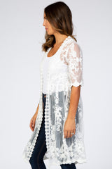 White Lace Mesh Cover Up