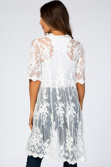 White Lace Mesh Cover Up