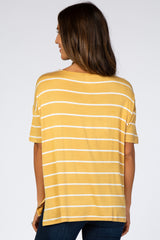 Yellow Striped Short Sleeve Top