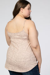 Peach Animal Print Maternity Plus Tank Top