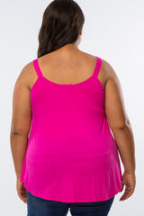 Fuchsia Wide Strap Flowy Plus Tank