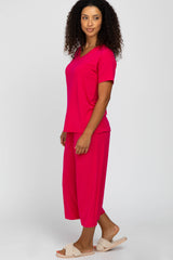 Fuchsia V-Neck Sleep Set