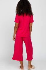 Fuchsia V-Neck Sleep Set