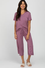 Mauve V-Neck Sleep Set