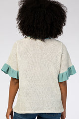 Jade Crochet Knit Ruffle Accent Top