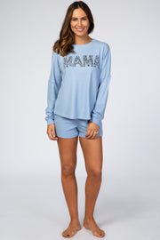 Blue Mama Waffle Knit Pajama Set