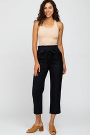 Black Front Tie Dress Pants