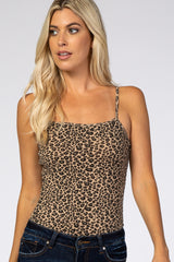 Brown Leopard Print Bodysuit