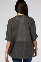 Charcoal Woven Knit Dolman Cover Up