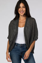 Charcoal Woven Knit Dolman Cover Up