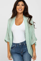 Mint Green Woven Knit Dolman Cover Up