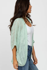 Mint Green Woven Knit Dolman Cover Up