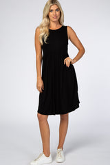 Black Sleeveless Maternity Dress