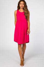 Fuchsia Sleeveless Maternity Dress