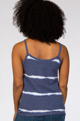 Navy Tie Dye Striped Tank Top