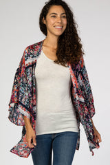 Navy Floral Patchwork Cover Up