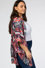 Navy Floral Patchwork Plus Cover Up