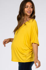 Mustard Button Front Maternity Tunic