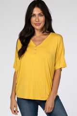 Mustard Button Front Maternity Tunic