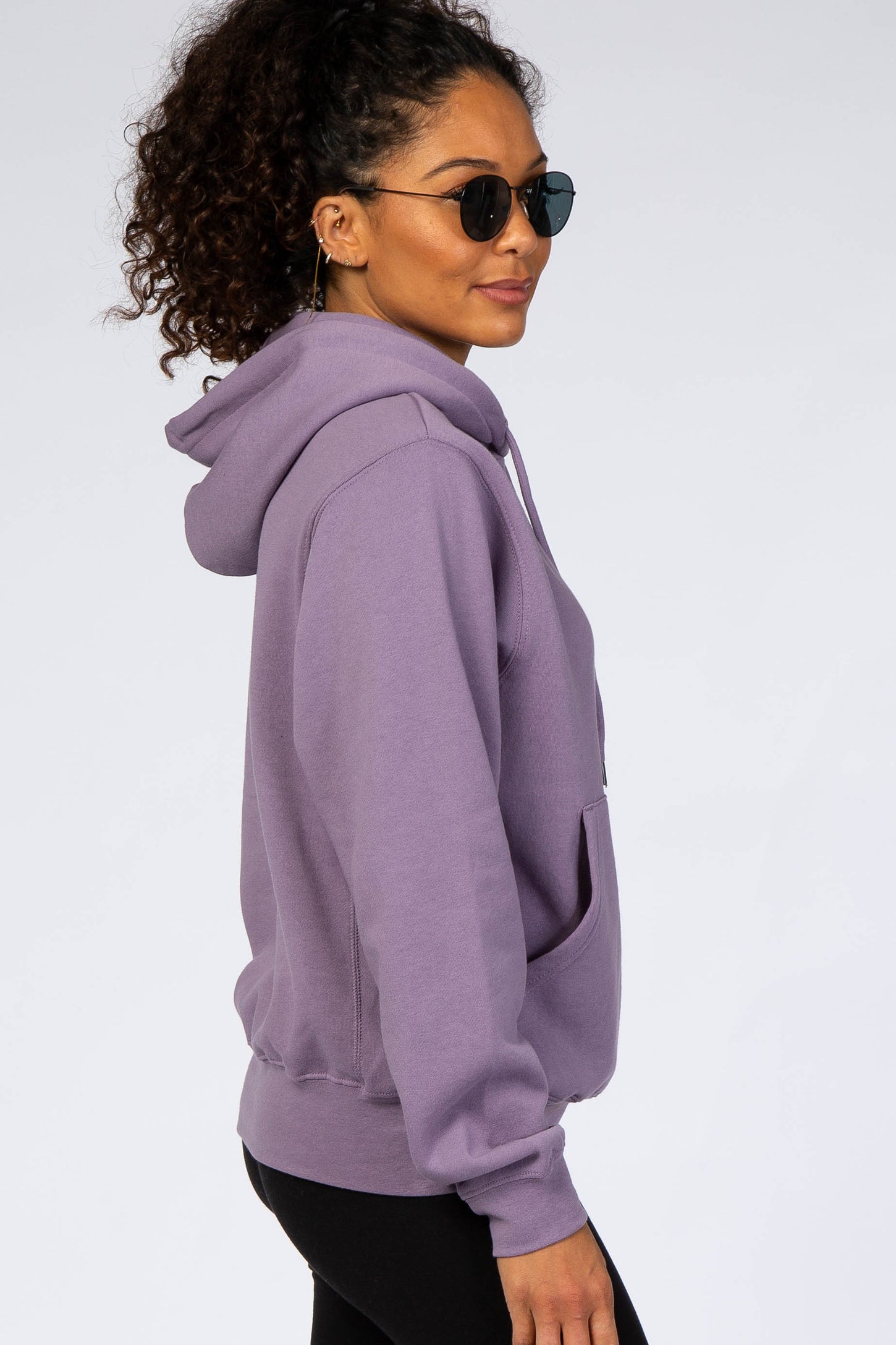 Purple Soft Fleece Drawstring Hoodie– PinkBlush