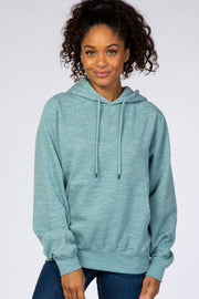 Blue Soft Fleece Drawstring Hoodie