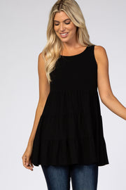 Black Tiered Sleeveless Top