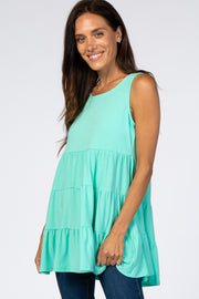 Turquoise Tiered Sleeveless Top