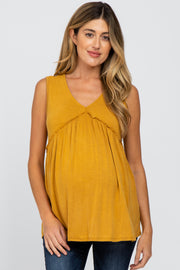 Yellow Sleeveless Babydoll Maternity Tank Top