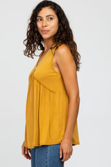 Yellow Sleeveless Babydoll Tank Top