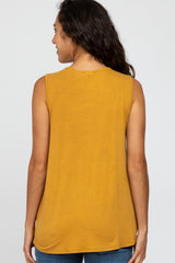 Yellow Sleeveless Babydoll Tank Top