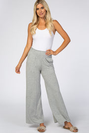 Heather Grey Smocked Waist Pants