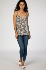 Taupe Animal Print Tank Top