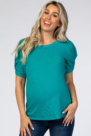 Jade Puff Sleeve Maternity Top