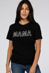 Black Mama Short Sleeve Maternity Top