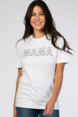 White Mama Short Sleeve Maternity Top