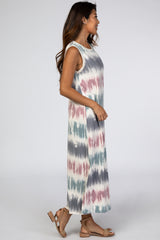 Navy Tie Dye Midi Dress