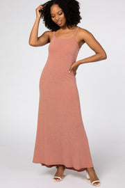 Pink Square Neck Maxi Dress