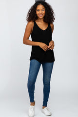 Black V-Neck Sweater Tank Top