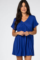 Royal Blue Ruffle Accent Dress