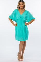 Jade Ruffle V-Neck Babydoll Maternity Dress