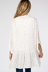 Ivory Floral Swiss Dot Ruffle Hem Maternity Cover Up