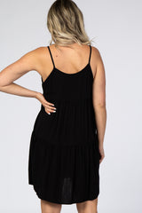 Black Tiered Maternity Mini Dress