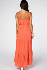 Orange Tiered Maxi Dress