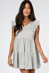 Heather Grey Tiered Mini Dress