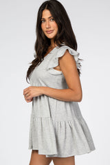 Heather Grey Tiered Mini Dress